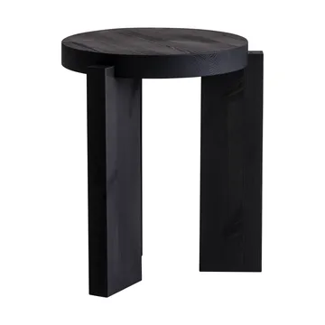 Tabouret 001 Stool - Pin de sapin teinté noir, Ø40x44 cm - Vaarnii