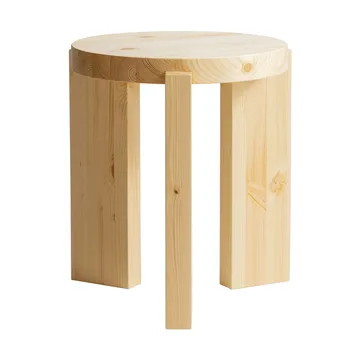 Tabouret 001 Stool - Pin en huile-cire mat, Ø40x44 cm - Vaarnii