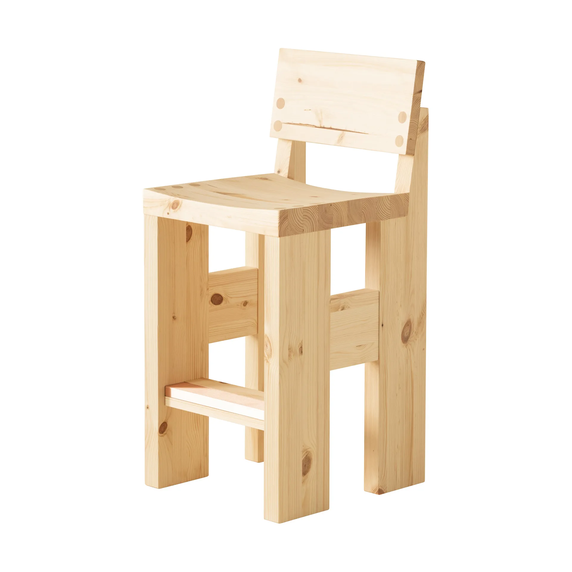 Tabouret de bar 001 Bar Stool, Pin en huile-cire mat, 65 cm Vaarnii