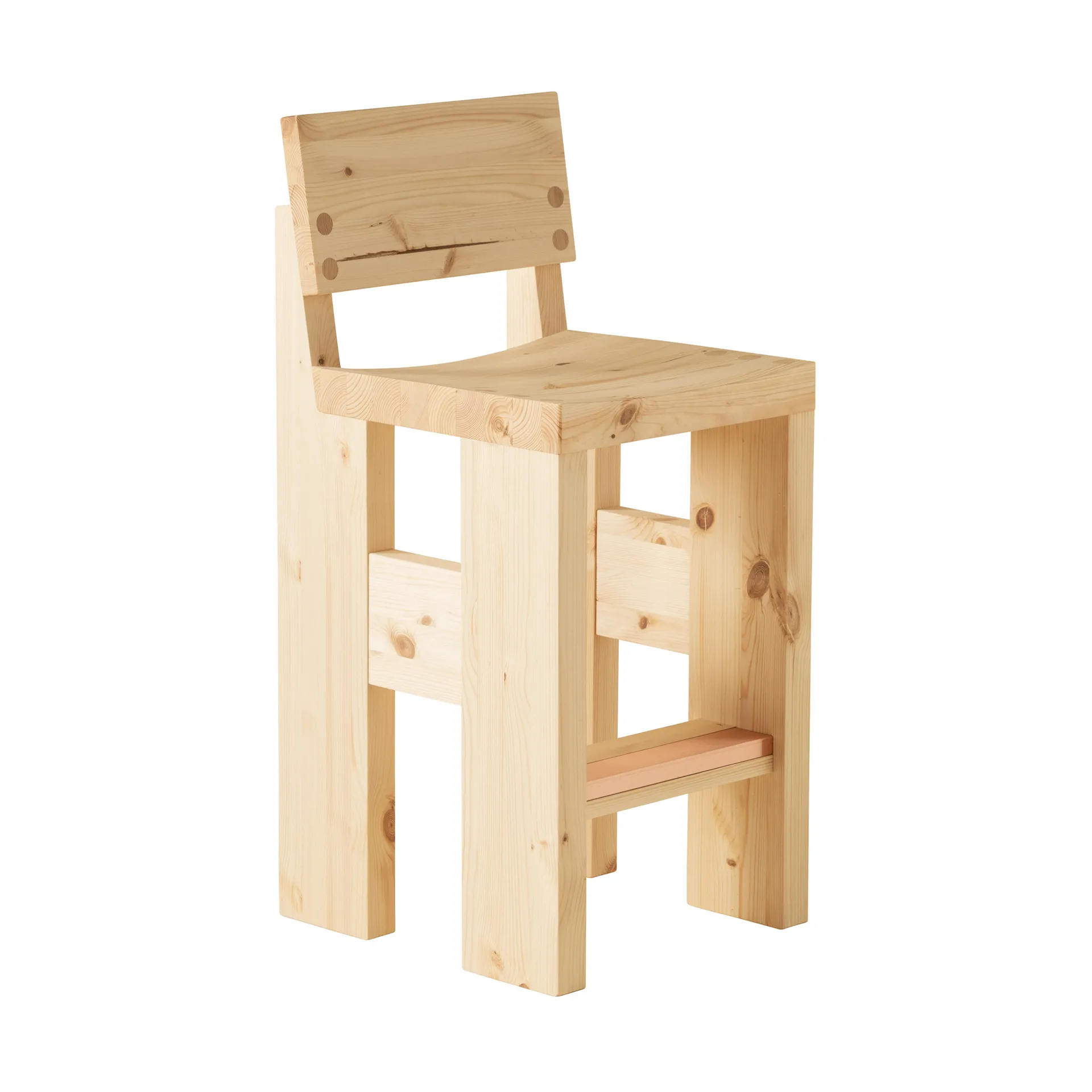 Tabouret de bar 001 Bar Stool, Pin en huile-cire mat, 65 cm Vaarnii