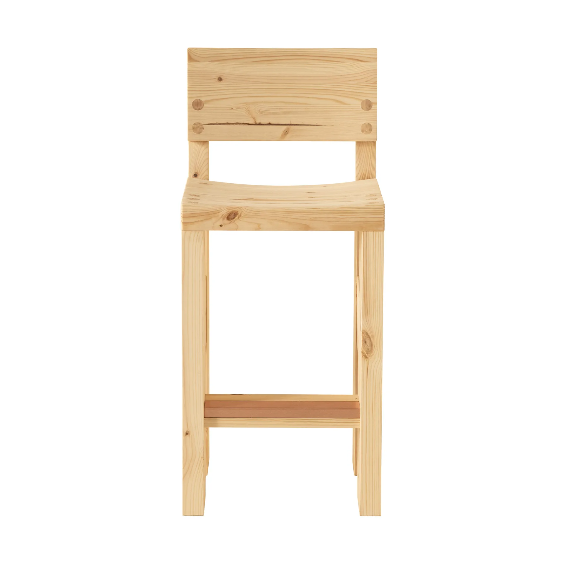 Tabouret de bar 001 Bar Stool, Pin en huile-cire mat, 65 cm Vaarnii