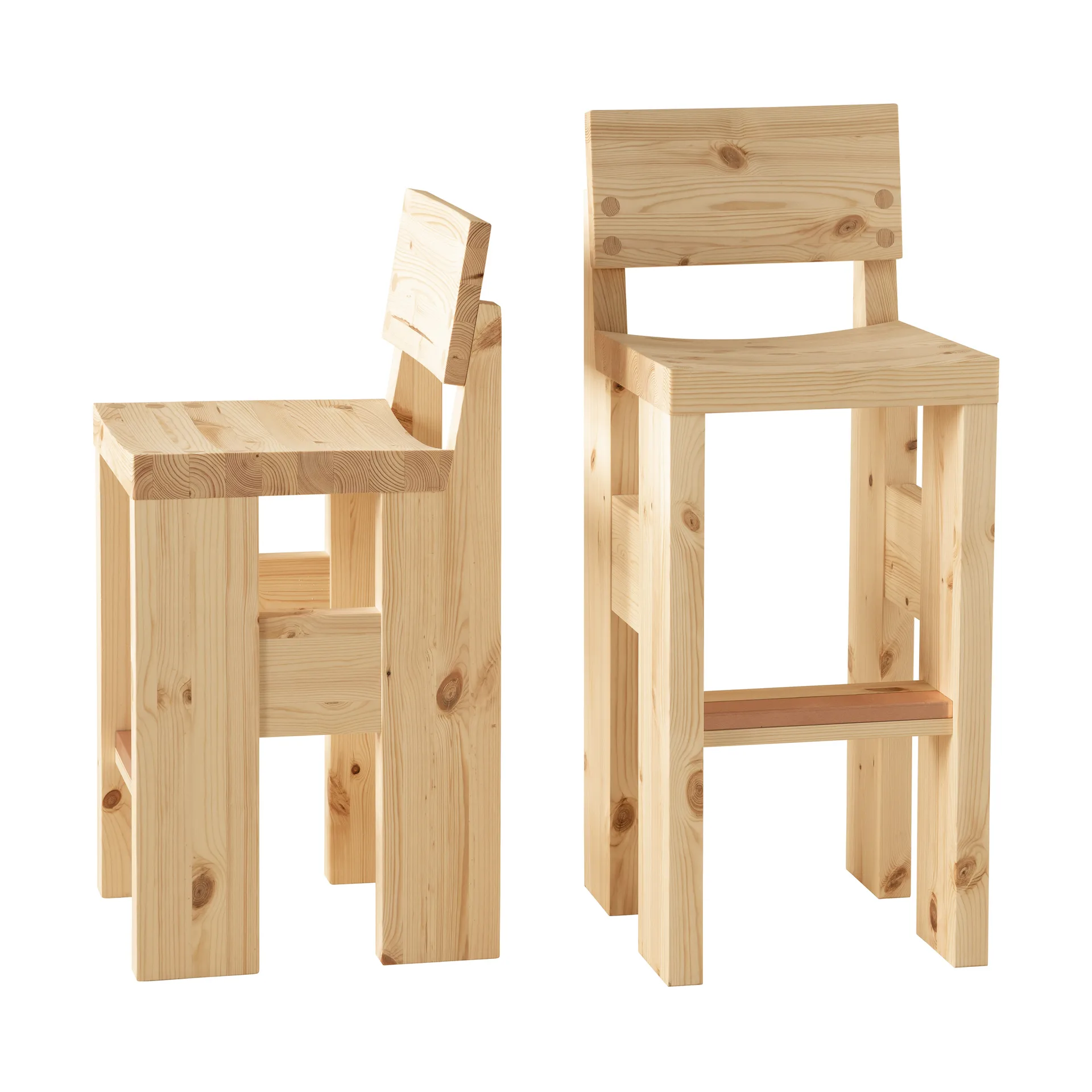 Tabouret de bar 001 Bar Stool, Pin en huile-cire mat, 75 cm Vaarnii