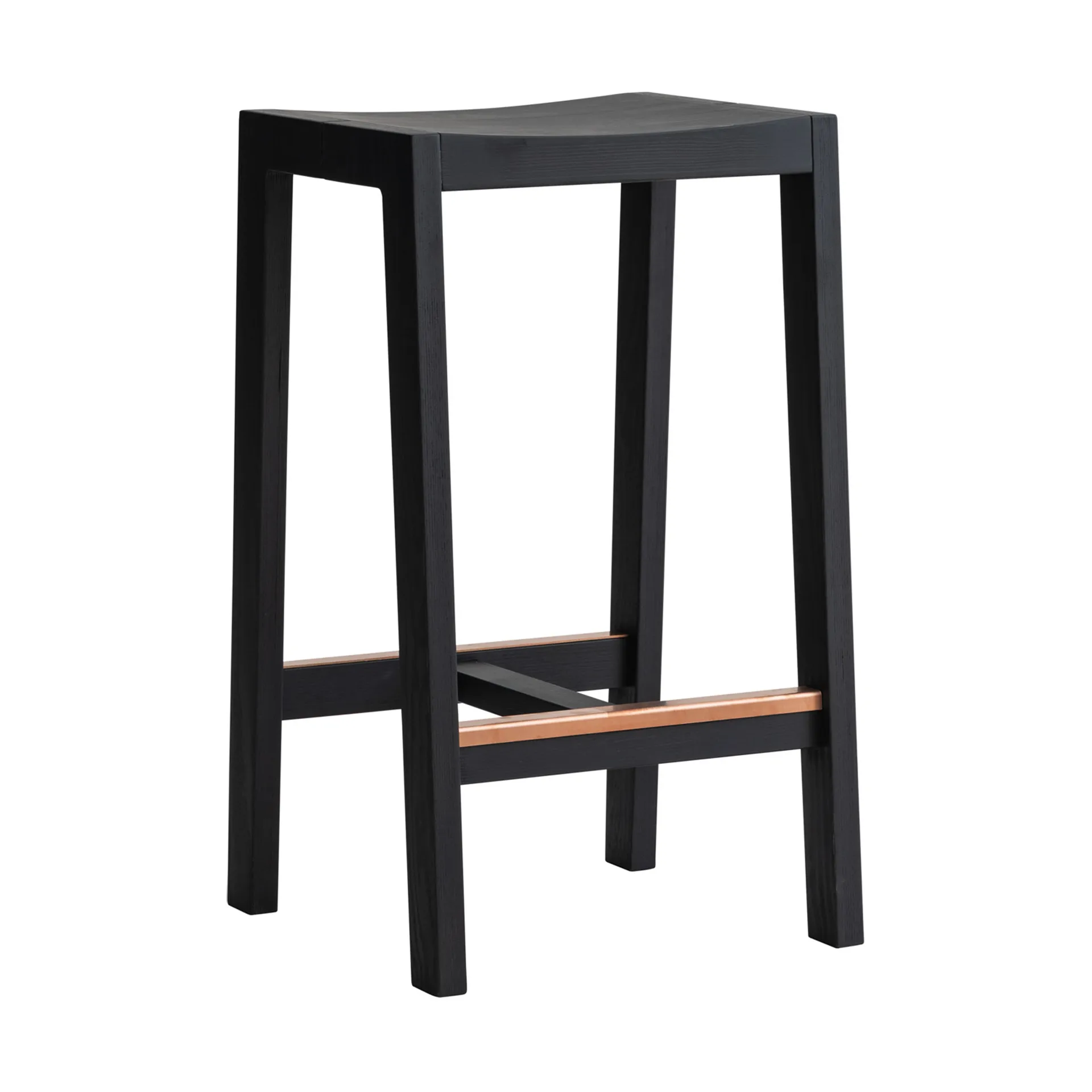 Tabouret de bar 016 Maasto Bar Stool, Pin de sapin teinté noir, 65 cm Vaarnii