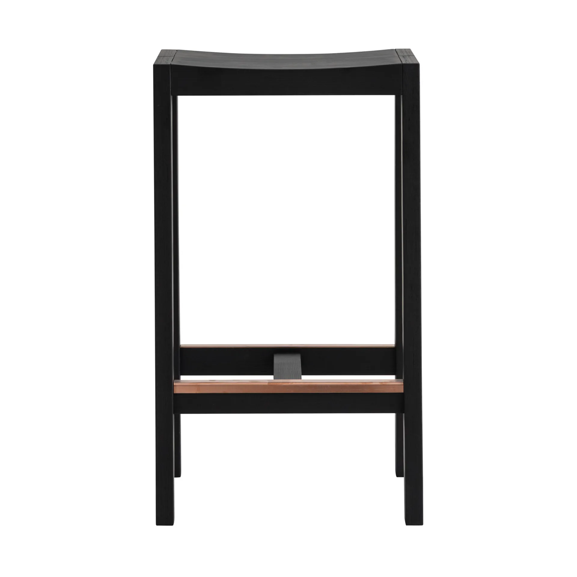 Tabouret de bar 016 Maasto Bar Stool, Pin de sapin teinté noir, 65 cm Vaarnii