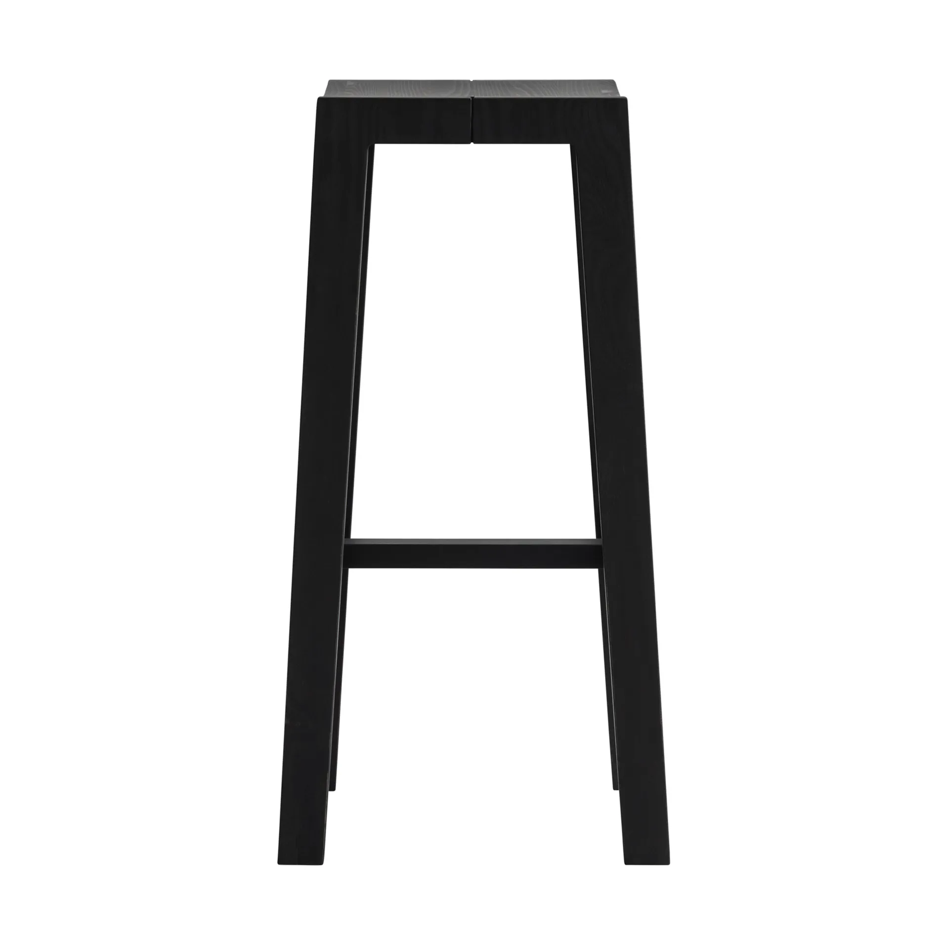 Tabouret de bar 016 Maasto Bar Stool, Pin de sapin teinté noir, 75 cm Vaarnii