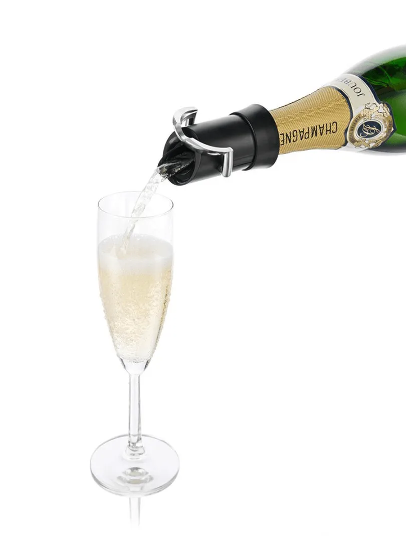 Bouchon et verseur à champagne Vacuvin, Noir Vacuvin