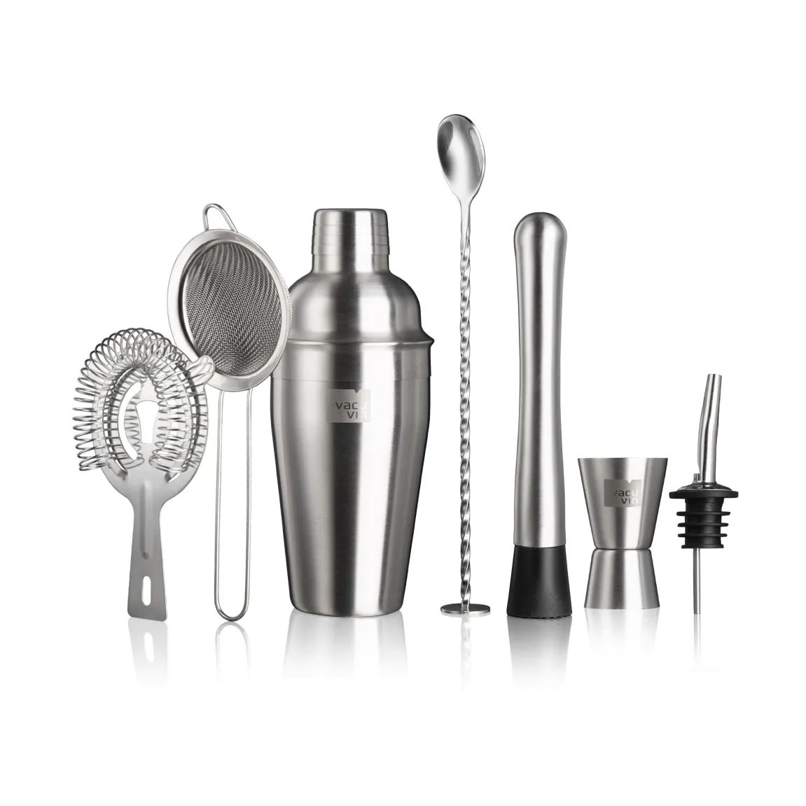 Set à cocktail Lovers Bar In A Box Vacuvin, Acier inoxydable, 7 pièces Vacuvin