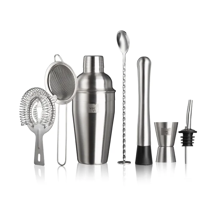 Set à cocktail Lovers Bar In A Box Vacuvin - Acier inoxydable, 7 pièces - Vacuvin