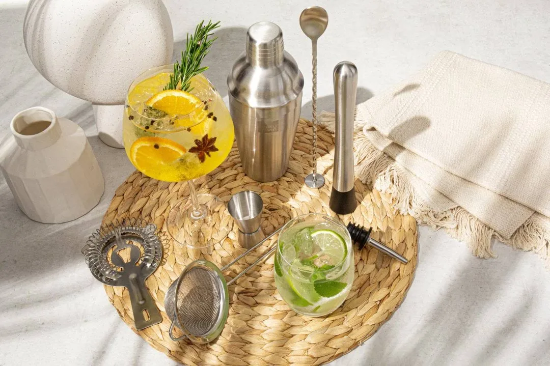 Set à cocktail Lovers Bar In A Box Vacuvin, Acier inoxydable, 7 pièces Vacuvin