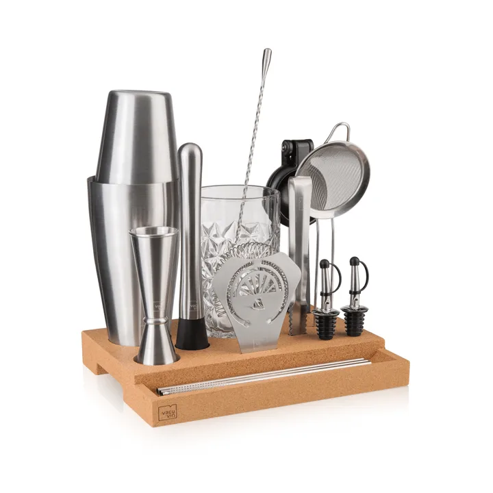 Set à cocktail Master Bar In a Box Vacuvin - Acier inoxydable, 16 pièces - Vacuvin