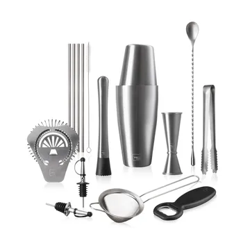 Set à cocktail Mixologist Bar In a Box Vacuvin - Acier inoxydable, 14 pièces - Vacuvin