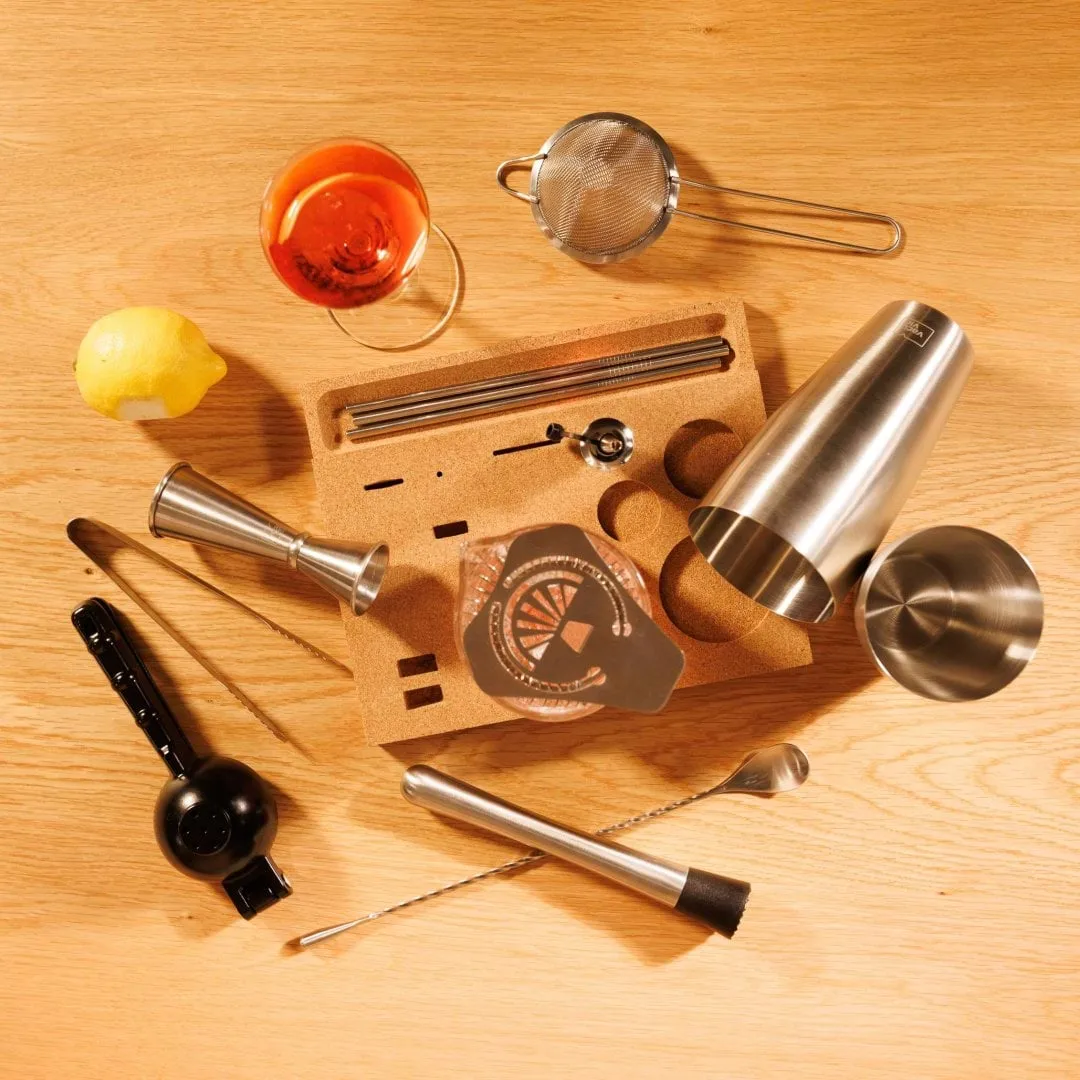 Set à cocktail Mixologist Bar In a Box Vacuvin, Acier inoxydable, 14 pièces Vacuvin