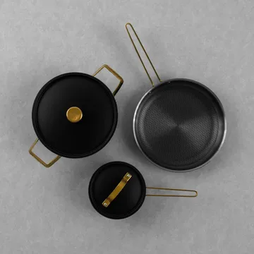 Arvet Viggo Mio batterie de casseroles - Noir mat-laiton, 5 pièces - Vargen & Thor