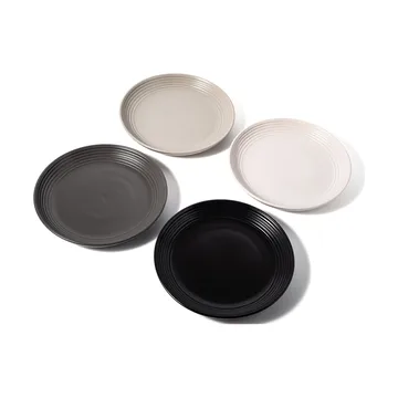 Assiette Gastro Ø25 cm, lot de 4 - Blanc, gris sable, anthracite, noir - Vargen & Thor