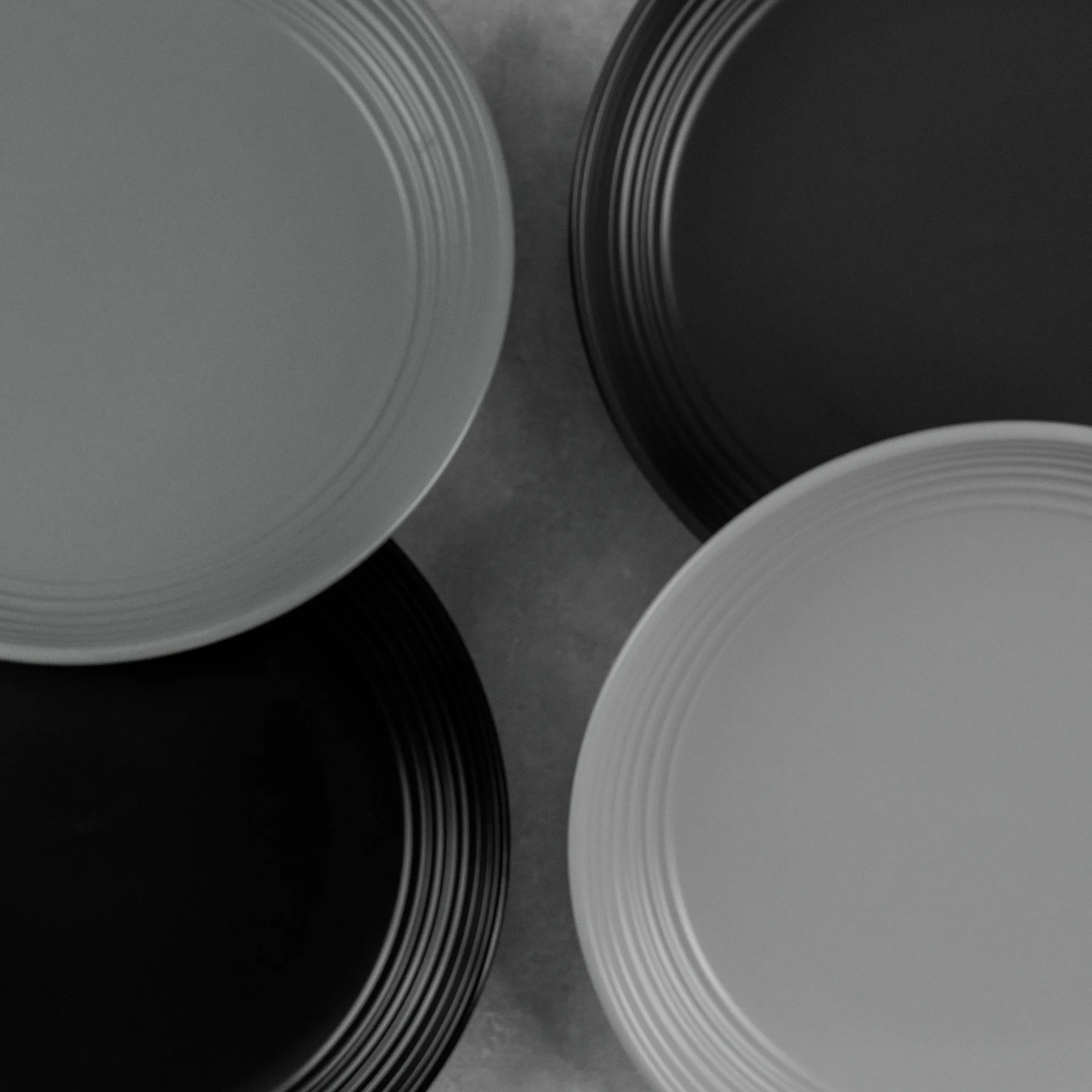 Assiette Gastro Ø25 cm, lot de 4, Blanc, gris sable, anthracite, noir Vargen & Thor