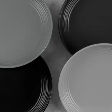 Assiette Gastro Ø25 cm, lot de 4 - Blanc, gris sable, anthracite, noir - Vargen & Thor