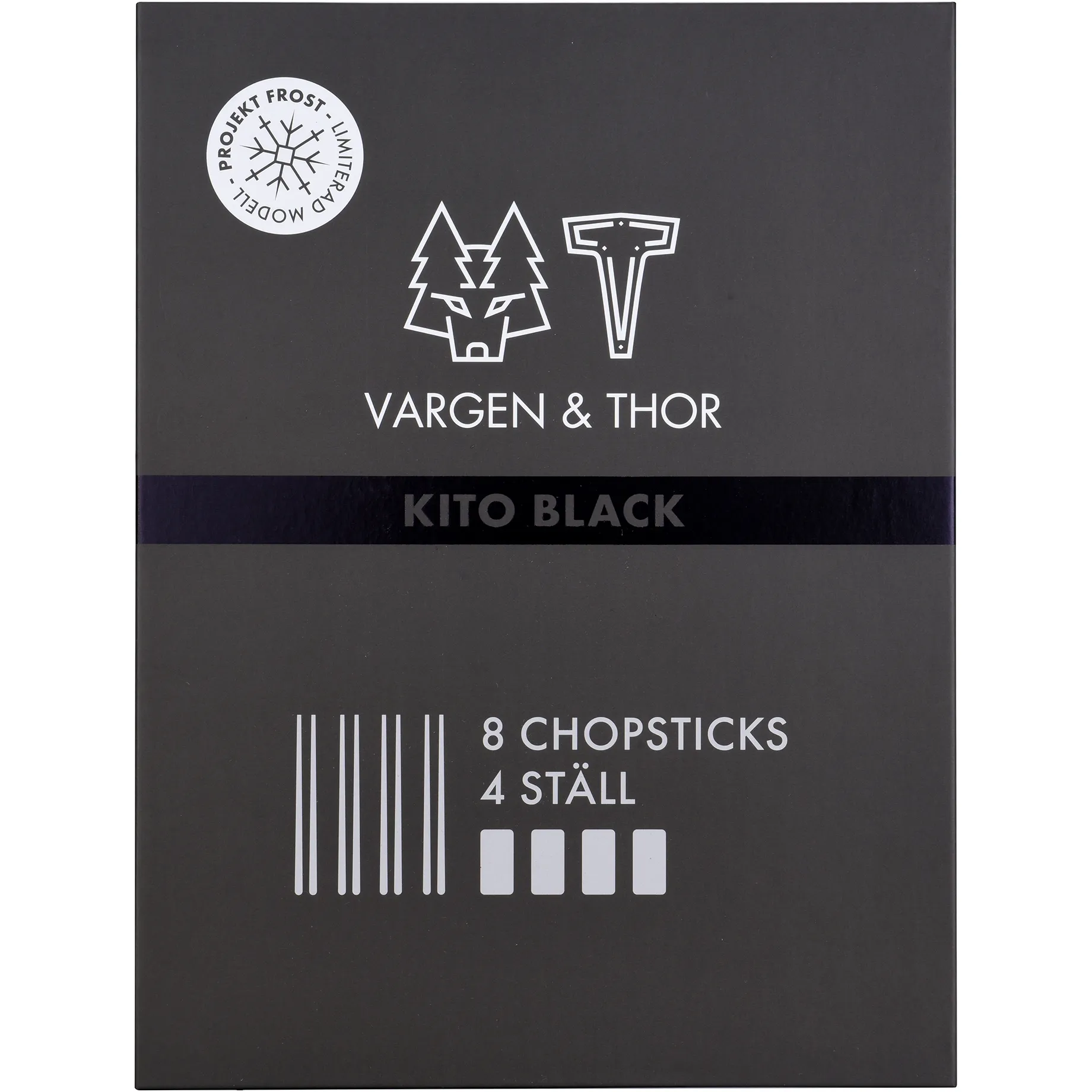 Baguettes Kito Chopsticks Lot de 4, Noir Vargen & Thor