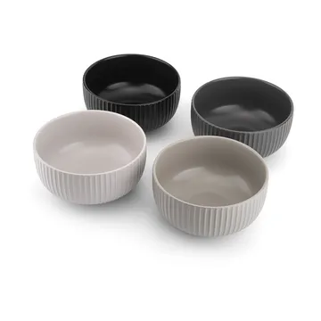 Bol à céréales Duga 70 cl, lot de 4 - Blanc, gris sable, anthracite, noir - Vargen & Thor
