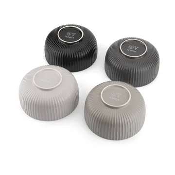 Bol à céréales Duga 70 cl, lot de 4 - Blanc, gris sable, anthracite, noir - Vargen & Thor