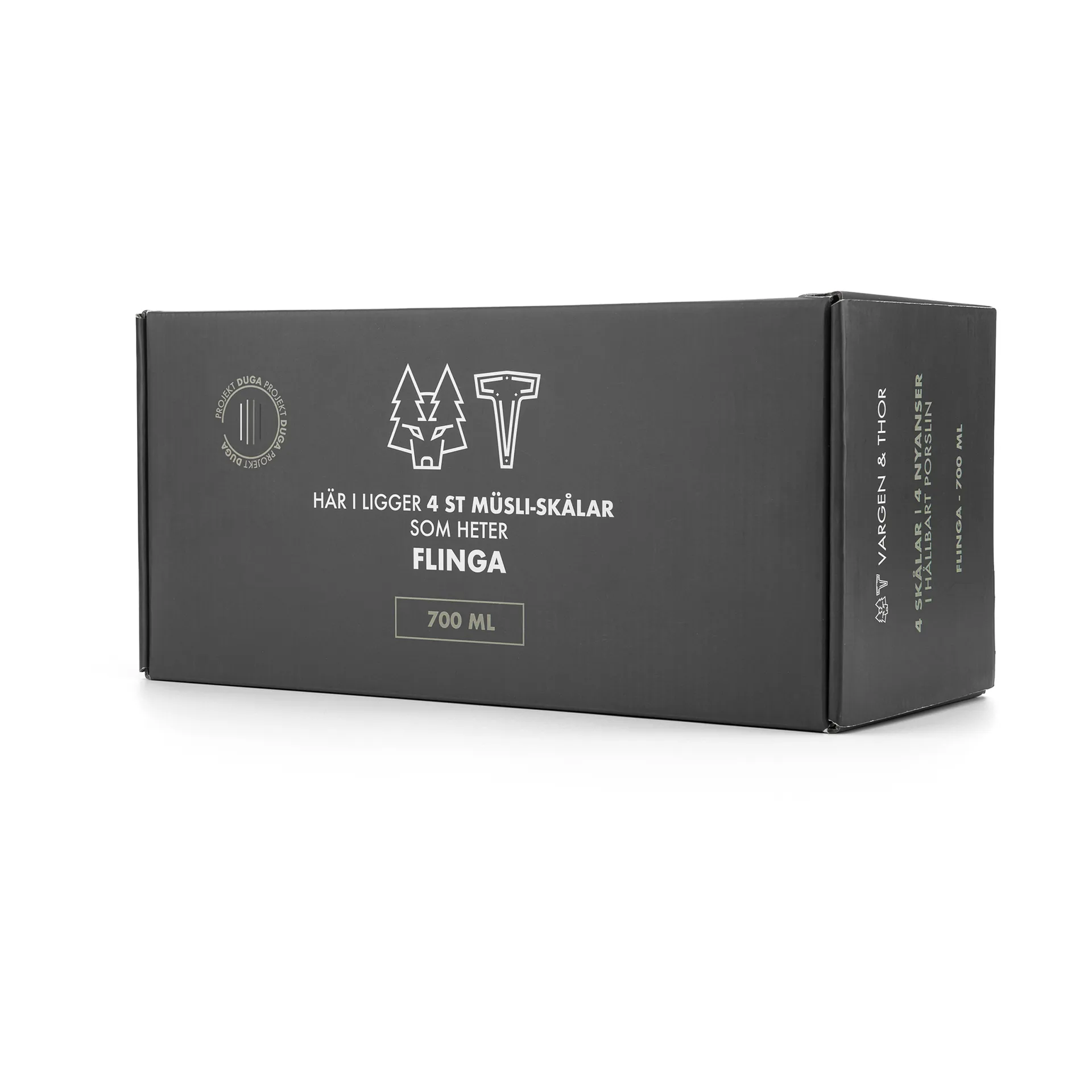 Bol à céréales Duga 70 cl, lot de 4, Blanc, gris sable, anthracite, noir Vargen & Thor