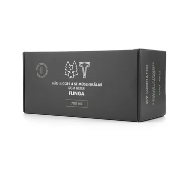 Bol à céréales Duga 70 cl, lot de 4 - Blanc, gris sable, anthracite, noir - Vargen & Thor