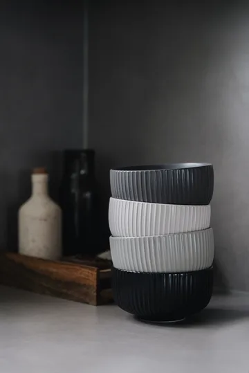 Bol à céréales Duga 70 cl, lot de 4 - Blanc, gris sable, anthracite, noir - Vargen & Thor