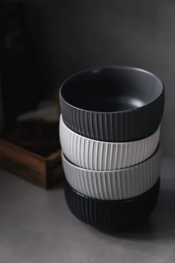 Bol à céréales Duga 70 cl, lot de 4 - Blanc, gris sable, anthracite, noir - Vargen & Thor