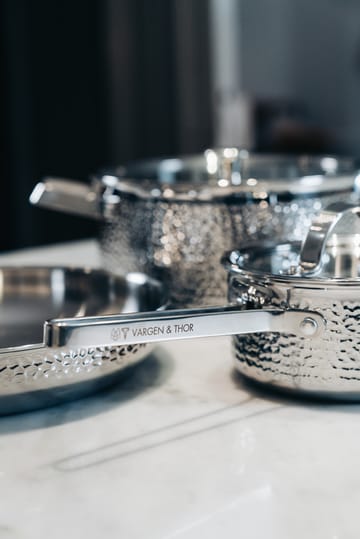 Casserole martelée chromée avec couvercle Kroma - Teddy, 1,6 L - Vargen & Thor