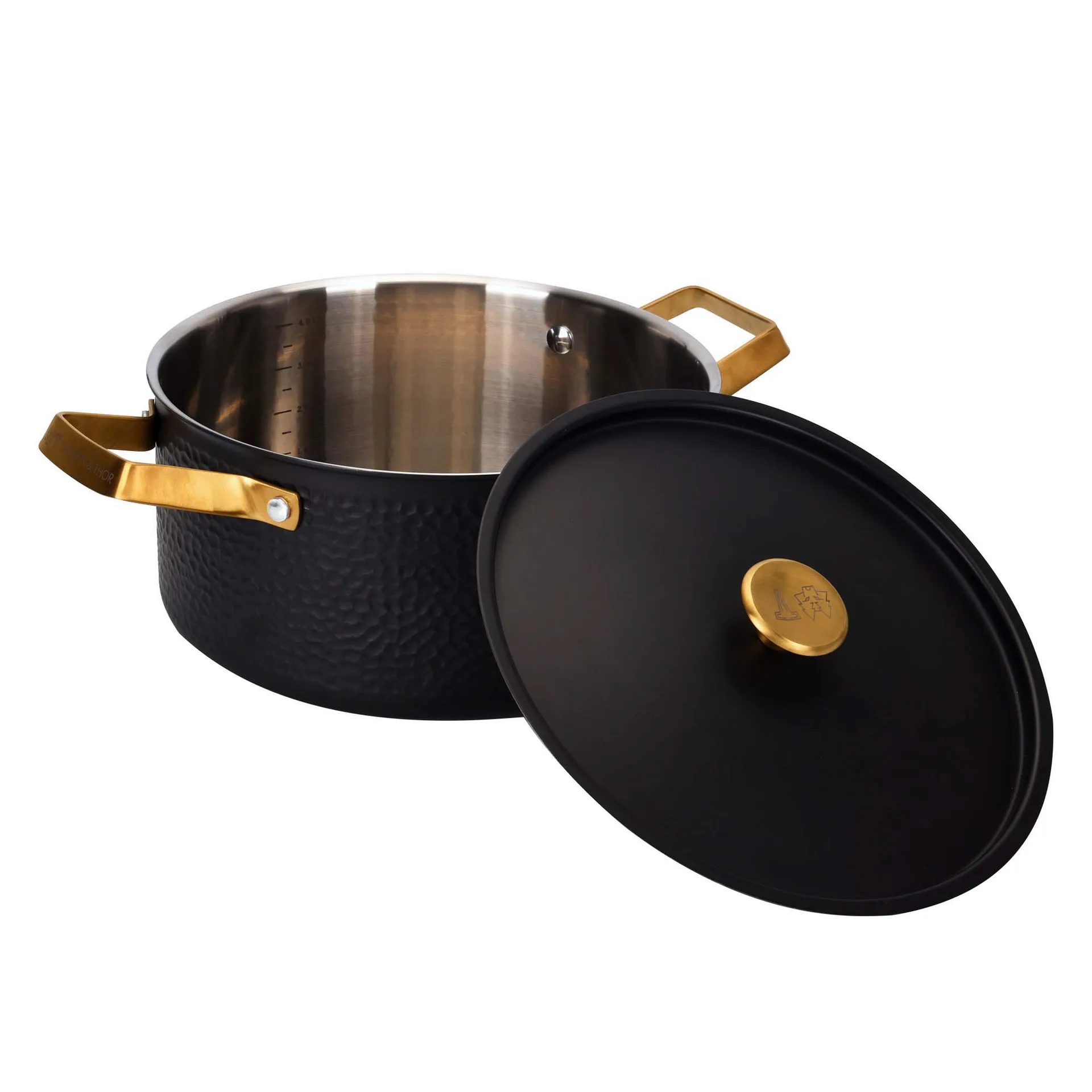 Cocotte martelée noire avec couvercle Arvet, Mio, 4 L Vargen & Thor