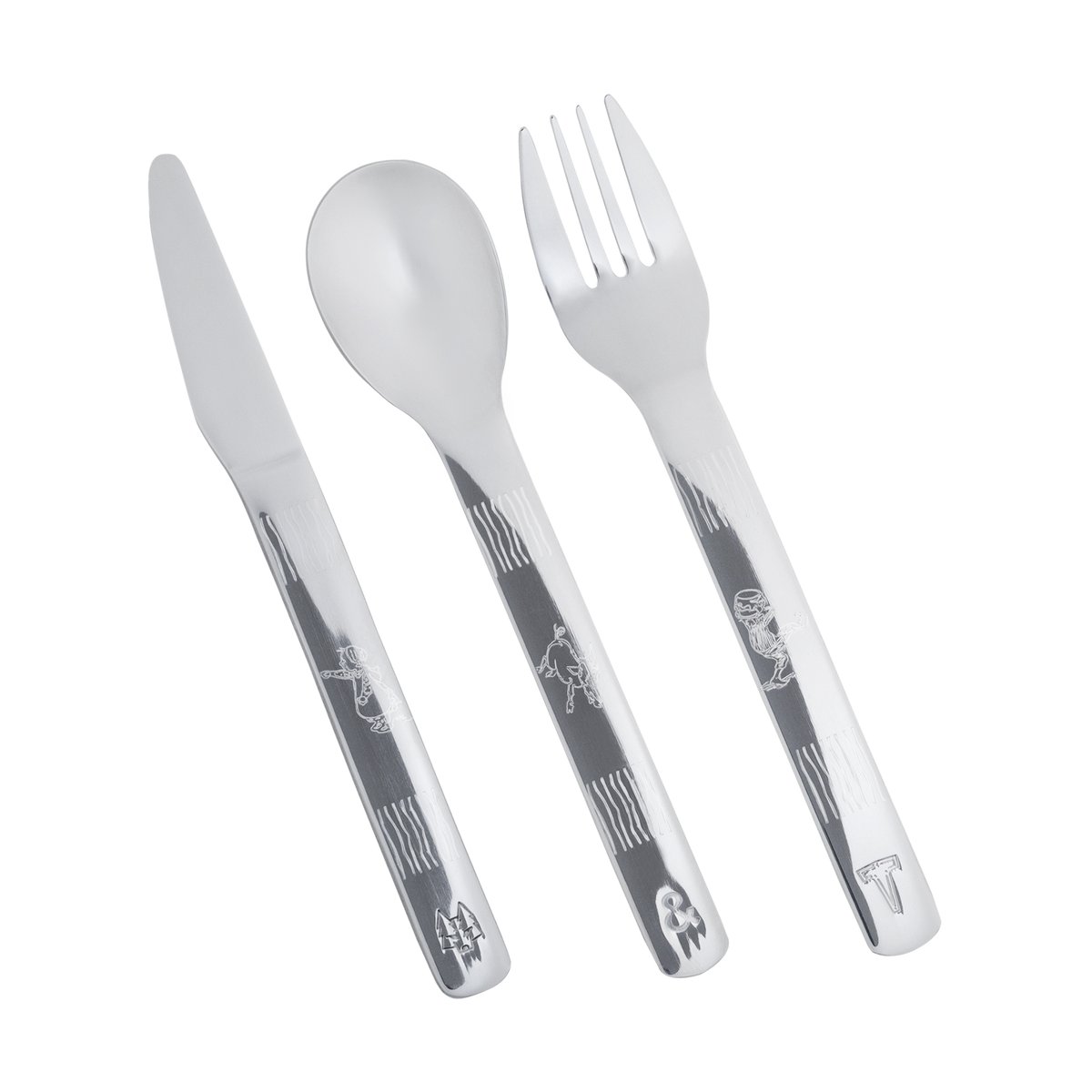 Vargen & Thor Couverts pour enfants Lupo Emil, 9 pièces Argent