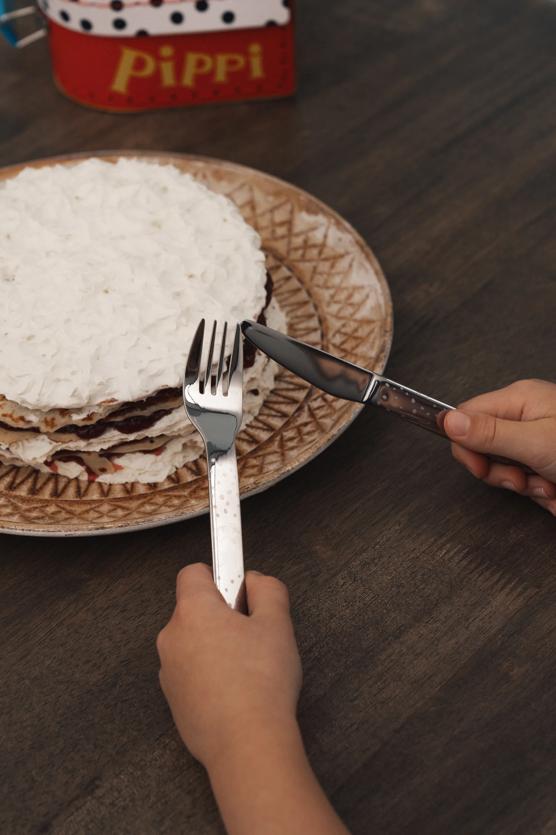 Couverts pour enfants Lupo Pippi, 9 pièces, Argent Vargen & Thor