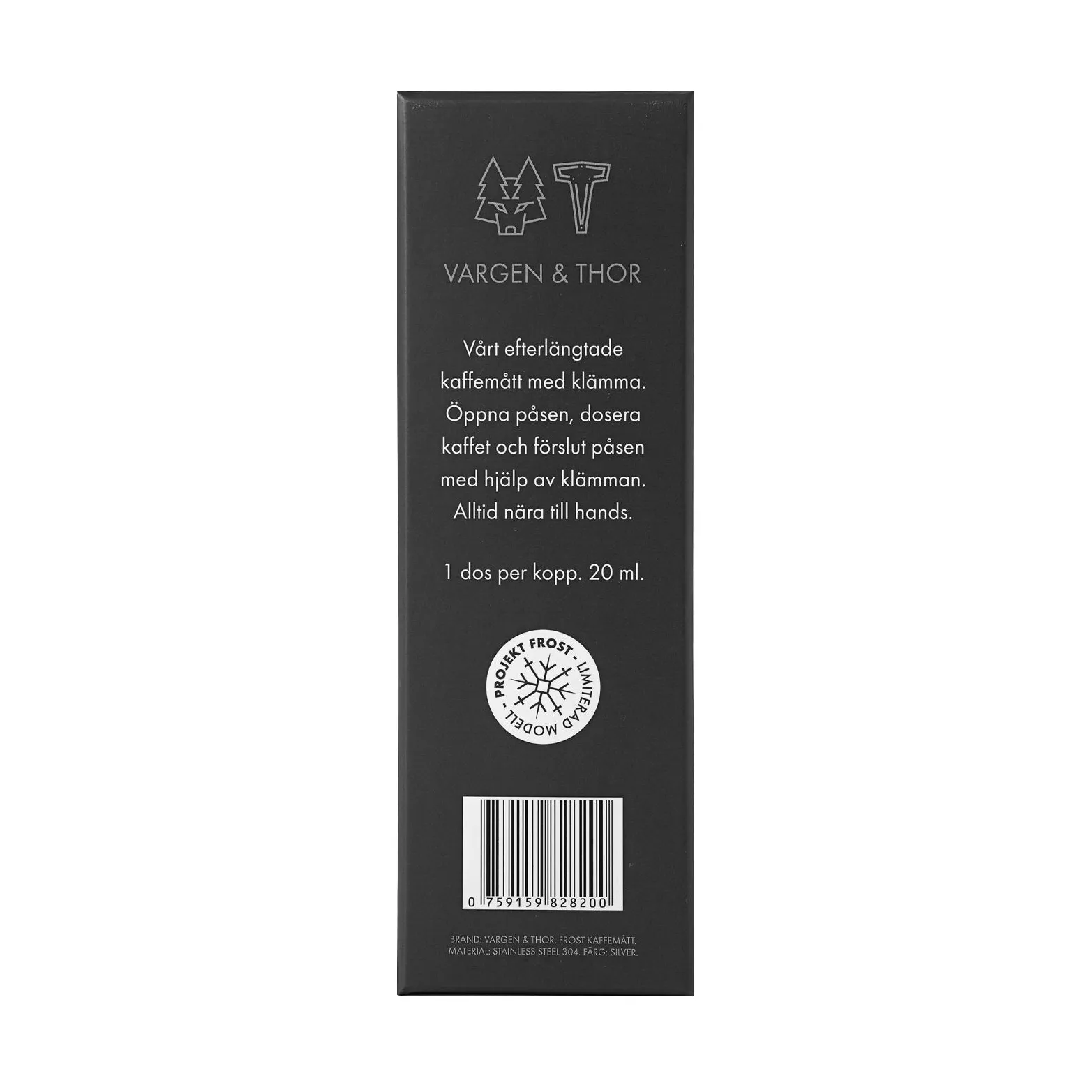 Frost cuillère doseuse à café avec pince, Argent, 20 ml Vargen & Thor