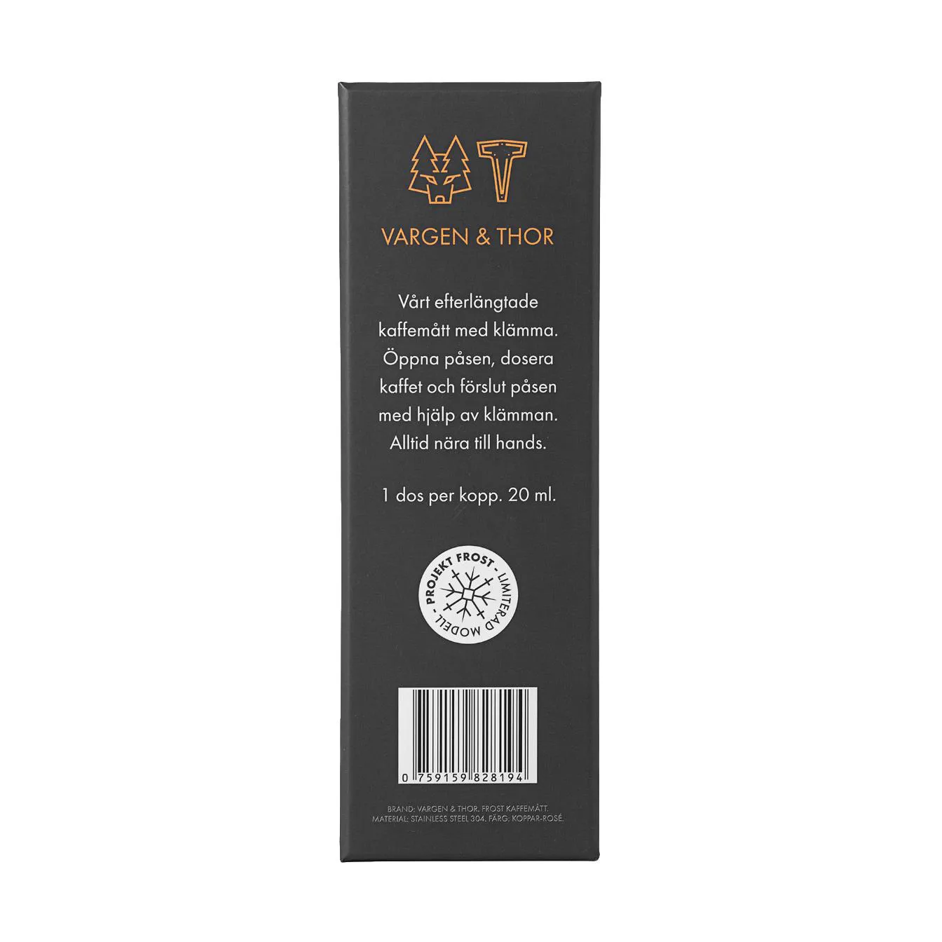 Frost cuillère doseuse à café avec pince, Gobelets, 20 ml Vargen & Thor