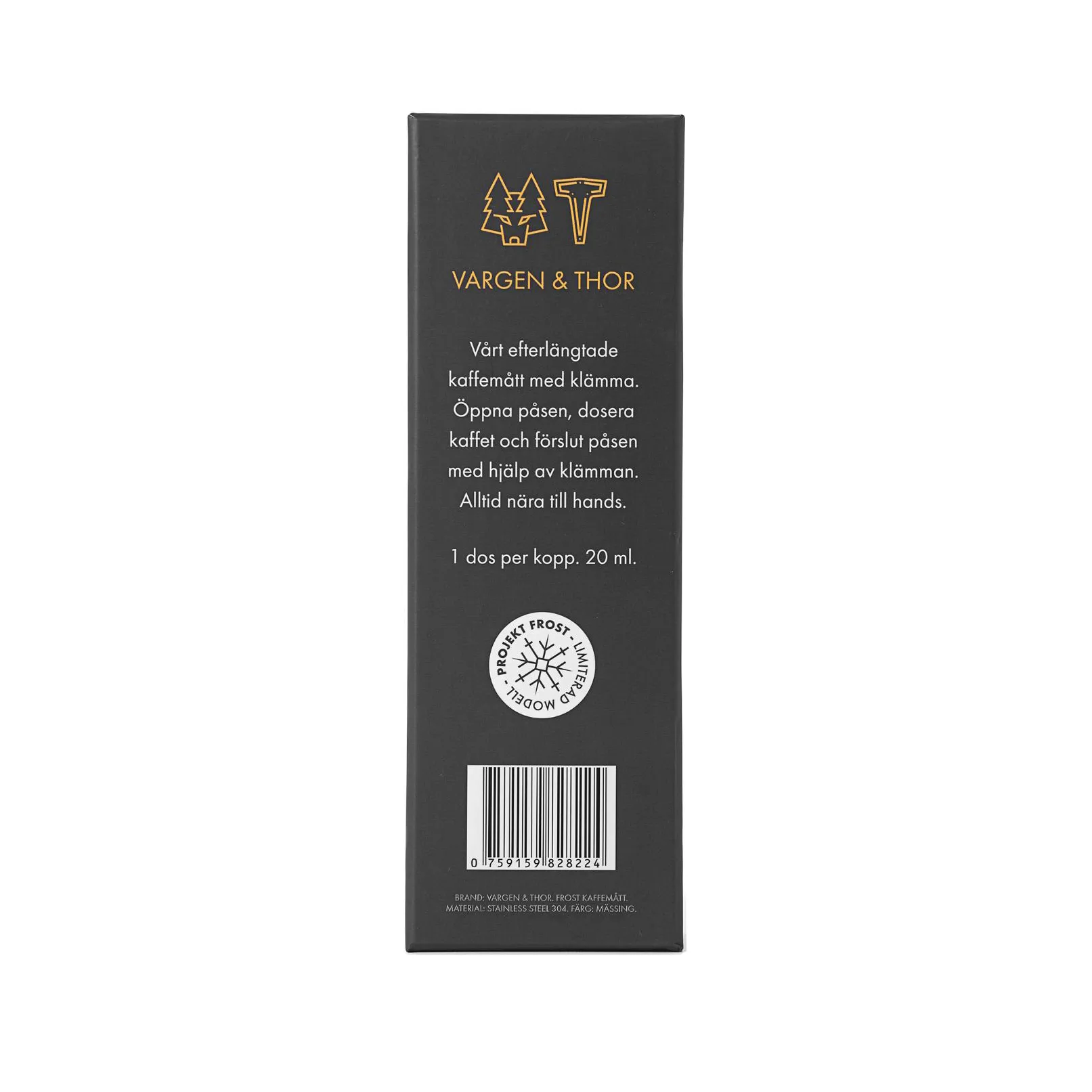 Frost cuillère doseuse à café avec pince, Laiton, 20 ml Vargen & Thor