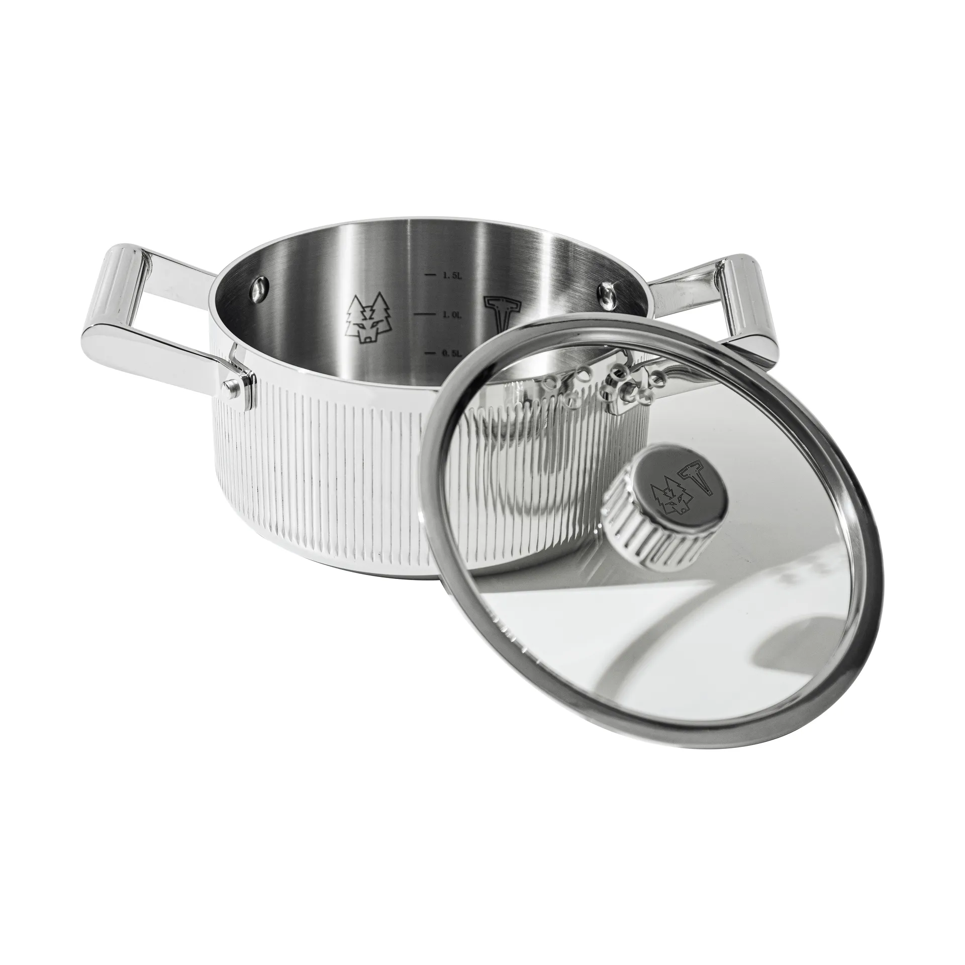Vargen & Thor Glima cocotte Acier inoxydable, couvercle en verre, 2 L Vargen & Thor Glima cocotte Acier inoxydable, couvercle en verre, 2 L