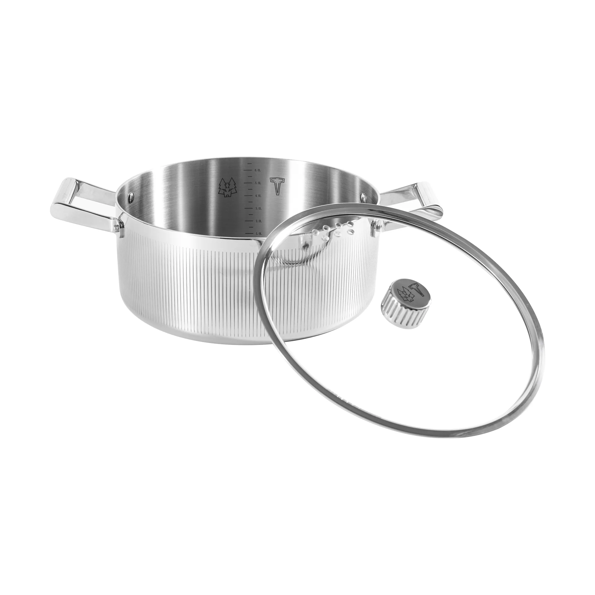 Vargen & Thor Glima cocotte Acier inoxydable, couvercle en verre, 7 L Vargen & Thor Glima cocotte Acier inoxydable, couvercle en verre, 7 L