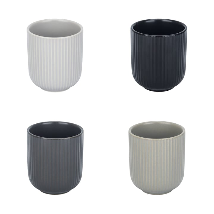 Mug Duga 20 cl, lot de 4, Blanc, gris sable, anthracite, noir Vargen & Thor