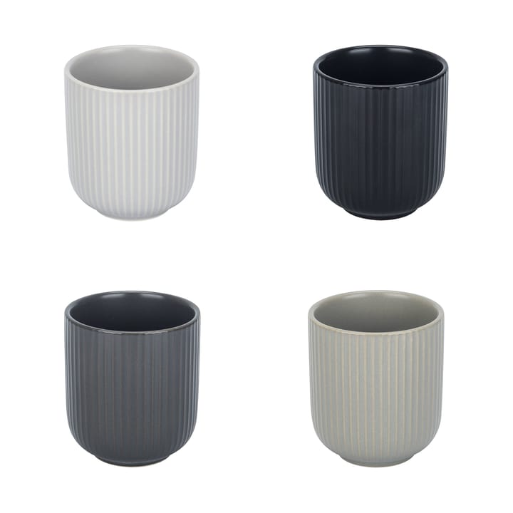 Mug Duga 20 cl, lot de 4 - Blanc, gris sable, anthracite, noir - Vargen & Thor