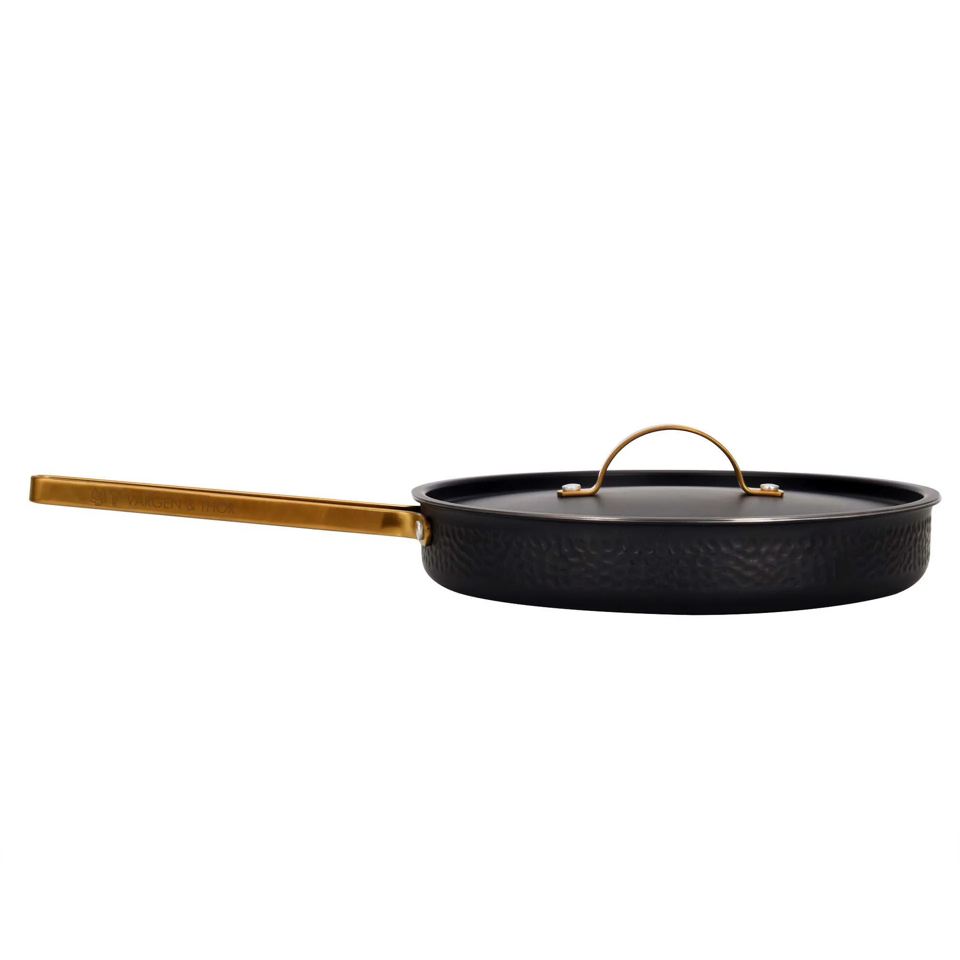 Sauteuse martelée noire avec couvercle Arvet, Modèle X2, Ø28 cm Vargen & Thor