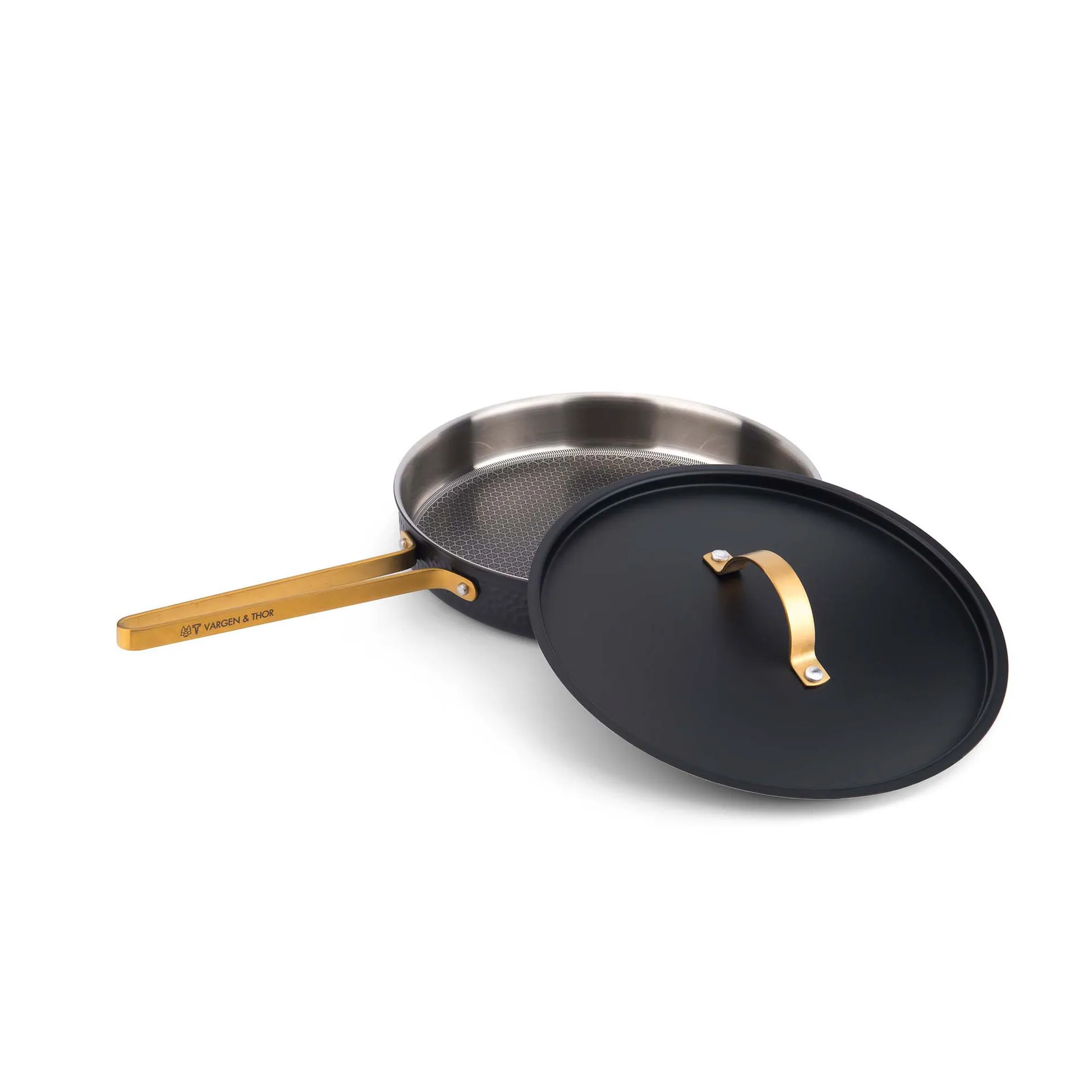 Sauteuse martelée noire avec couvercle Arvet, Modèle X2, Ø28 cm Vargen & Thor