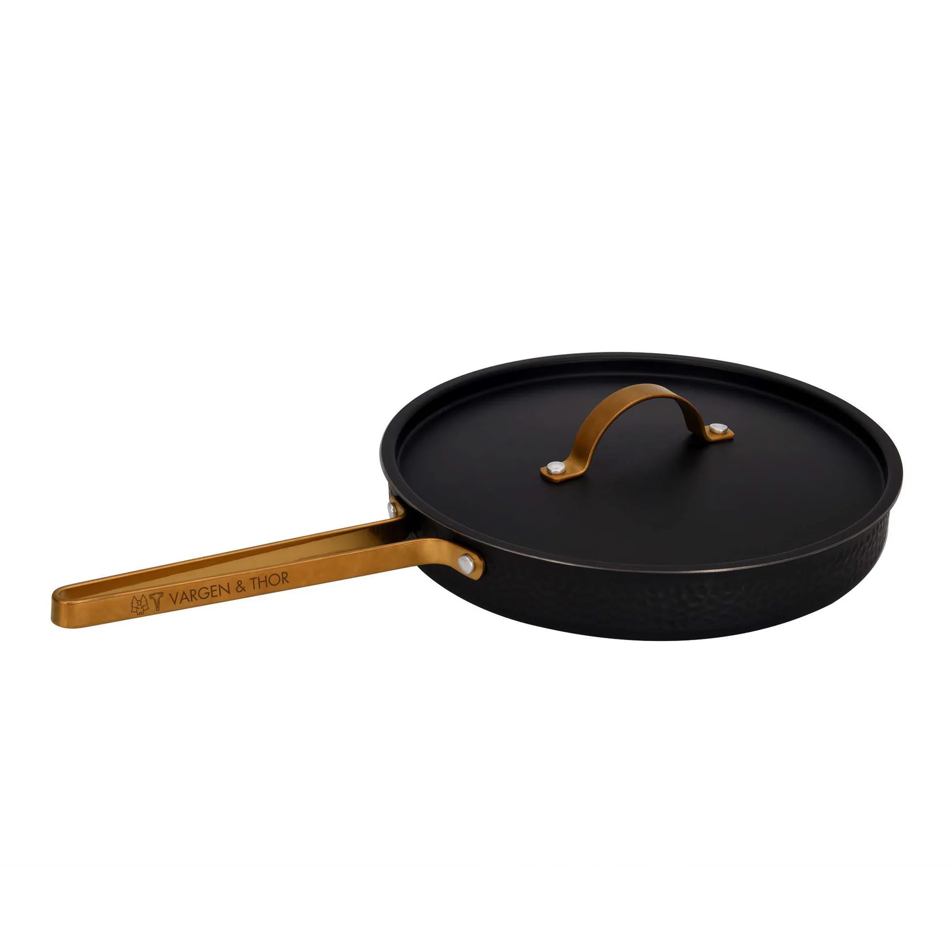 Sauteuse martelée noire avec couvercle Arvet, Modèle X2, Ø28 cm Vargen & Thor
