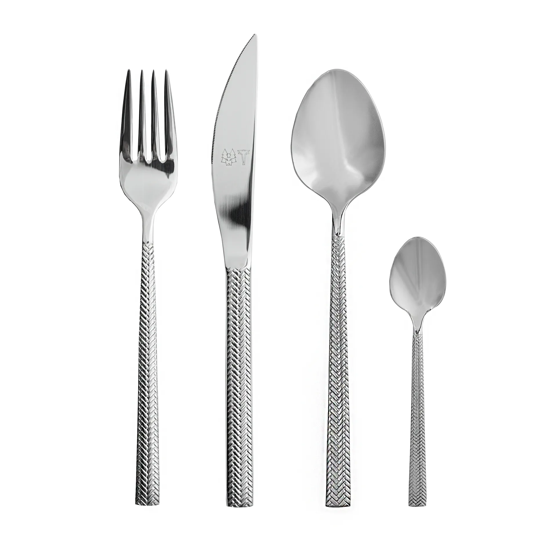 Set de couverts Glöd 16 pièces, Motif chevronné Vargen & Thor