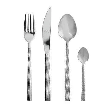 Set de couverts Glöd 16 pièces - Motif chevronné - Vargen & Thor