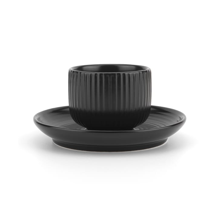 Tasse à espresso avec soucoupe Duga, lot de 4, Blanc, gris sable, anthracite, noir Vargen & Thor