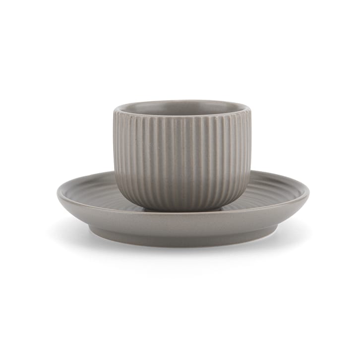 Tasse à espresso avec soucoupe Duga, lot de 4, Blanc, gris sable, anthracite, noir Vargen & Thor