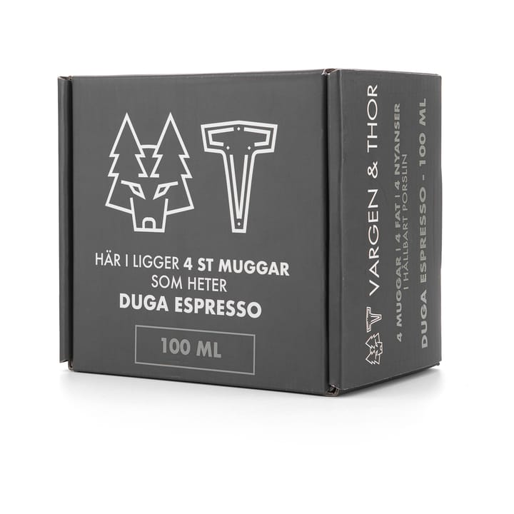 Tasse à espresso avec soucoupe Duga, lot de 4, Blanc, gris sable, anthracite, noir Vargen & Thor