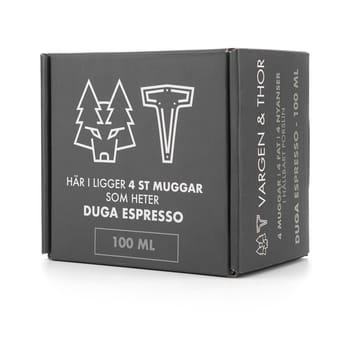 Tasse à espresso avec soucoupe Duga, lot de 4 - Blanc, gris sable, anthracite, noir - Vargen & Thor