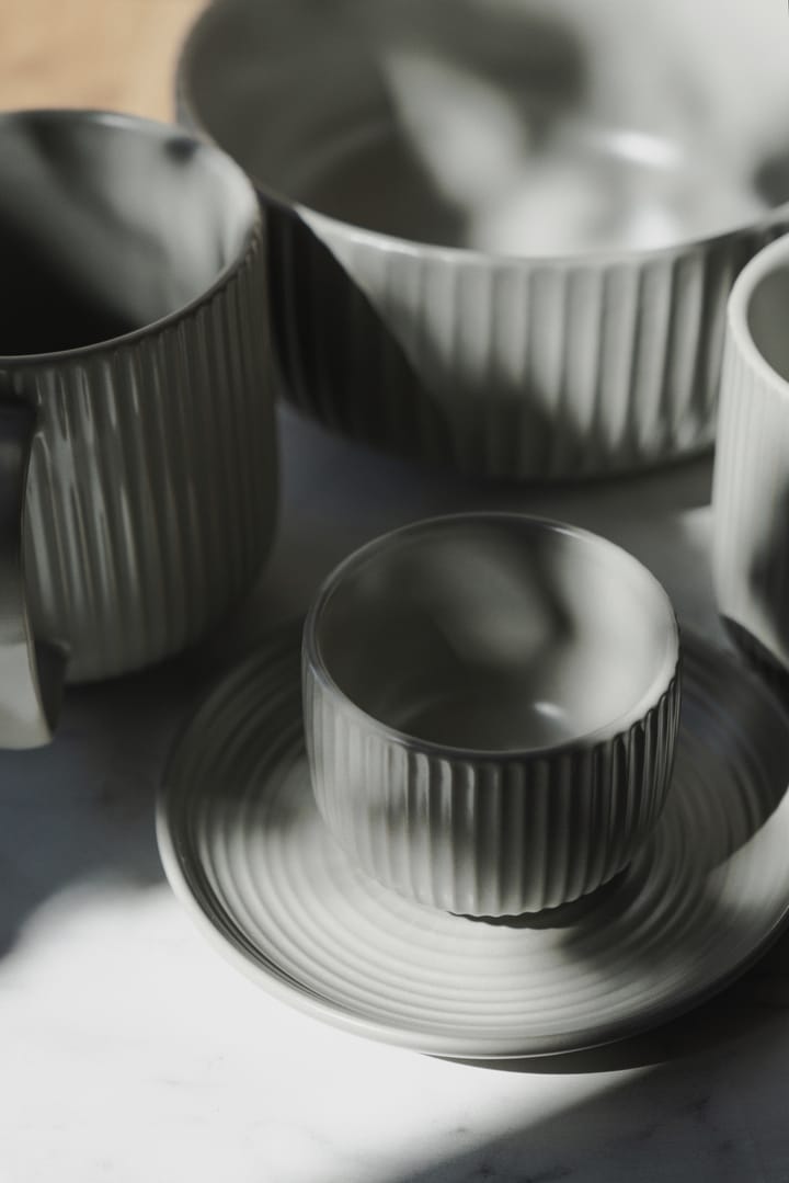 Tasse à espresso avec soucoupe Duga, lot de 4, Blanc, gris sable, anthracite, noir Vargen & Thor