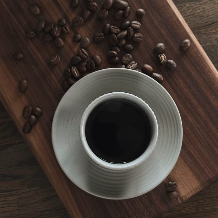 Tasse à espresso avec soucoupe Duga, lot de 4, Blanc, gris sable, anthracite, noir Vargen & Thor