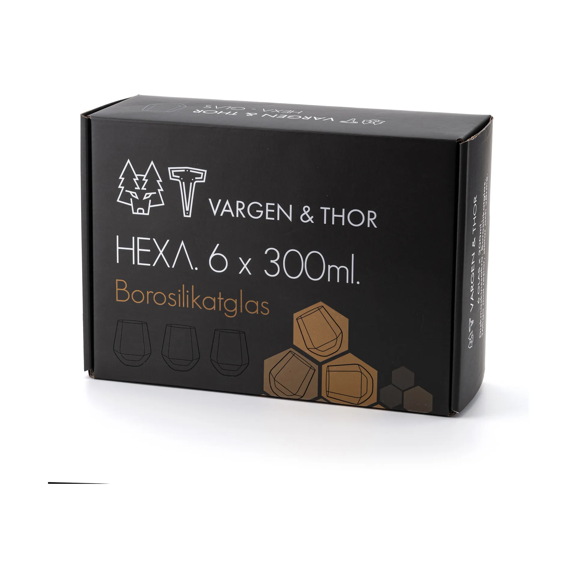 Verre Hexa 30 cl, lot de 6, Transparent Vargen & Thor